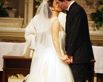 Fingertip Veil with Blusher