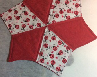 Valentine's Day candle mat mug rug