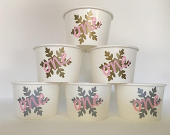 Winter Onederland Party snack cups