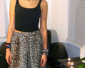 Vintage 1990's Leopard Print Maxi Skirt
