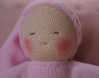 First Waldorf doll, birthgift, waldorf toys, cuddle doll -Light Pink-