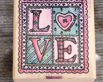 Rubber Stampede Wood Mounted Rubber Stamp Country Love