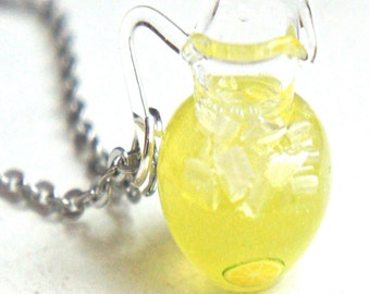 lemonade necklace-miniature food jewelry
