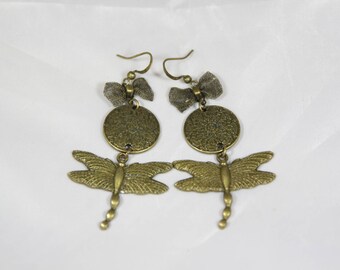 Beautiful bow 65 mm Dragonfly earring