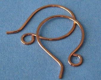 Copper Balloon Hoops, Handmade Ear Wires, Artisan Earring Components - 3 pair