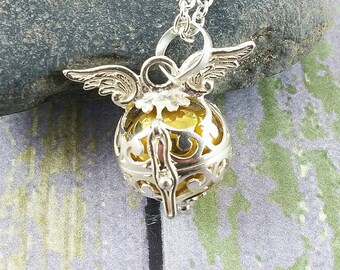 Angel Caller Harmony Ball Angel Wings Baby Shower Maternity Gift 925 Sterling Silver Bola Necklace Gift Mom Pregnancy