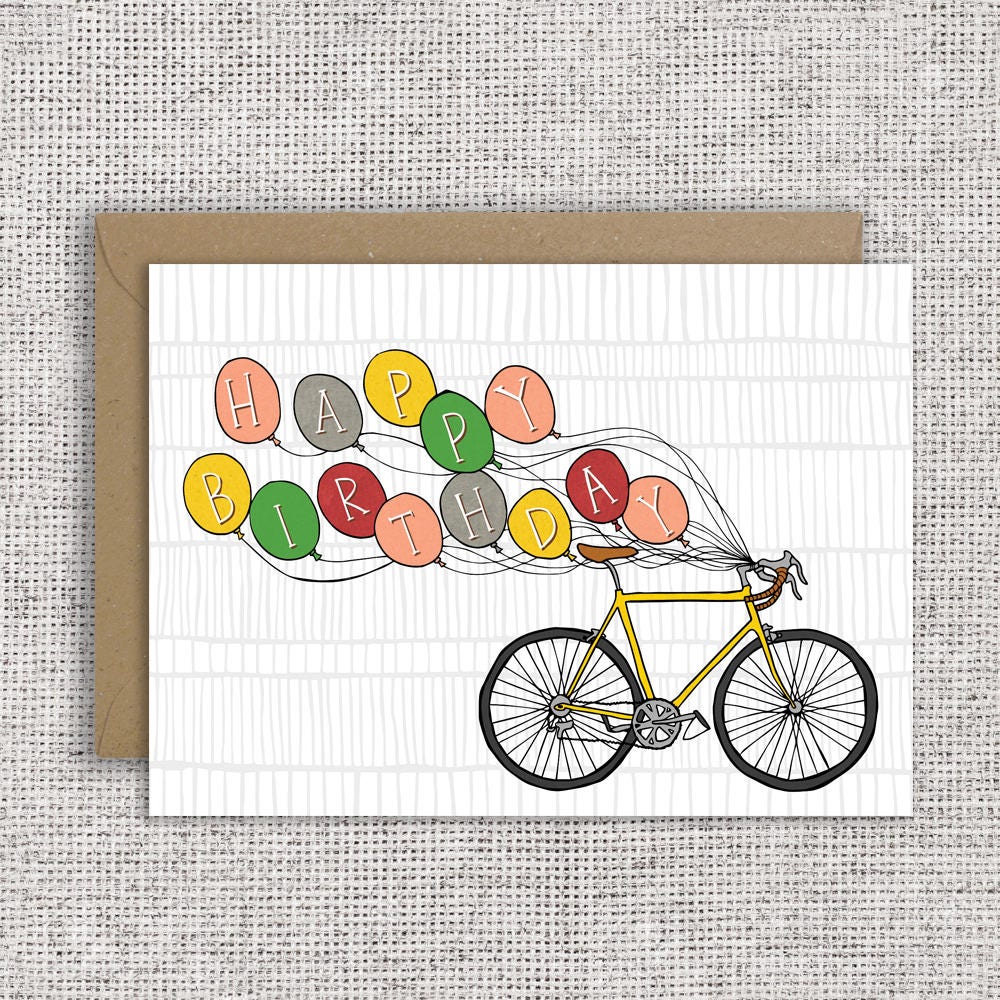 bicyclette carte anniversaire velo