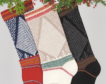 Hand-knit Christmas Stocking, Norse Woods