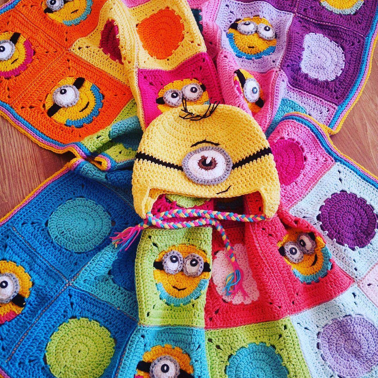crochet minion blanket granny square minion blanket pattern
