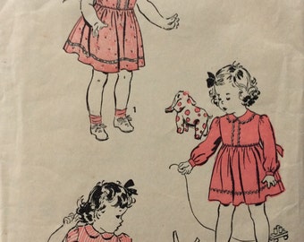 Advance 3215 girls dress and panties size 2 vintage 1940's sewing pattern