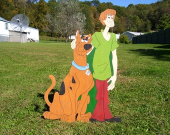 Scooby Doo & Shaggy,Yard Art,Outdoor wood Lawn Decoration