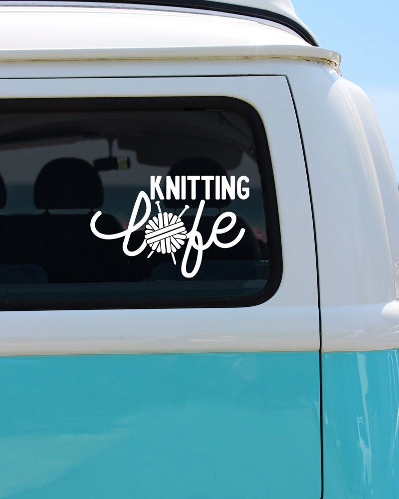 Knitting Life Vinyl Window Decal Car Sticker Craft Decal