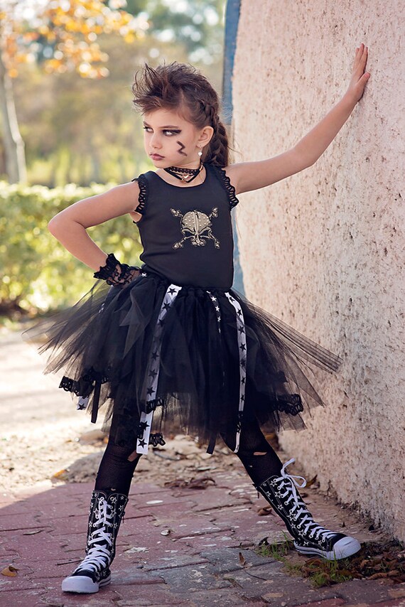 Rock n Roll Ballerina Rock Star Tutu Dress HALLOWEEN Punk