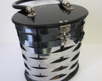 Vintage Dorset Rex Metal Basket Weave Lucite Purse