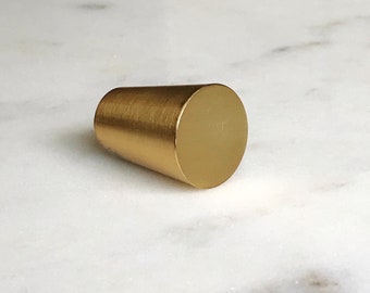 Brass Cabinet Knob "MCM 02" Mid-Century Modern Cone Knob
