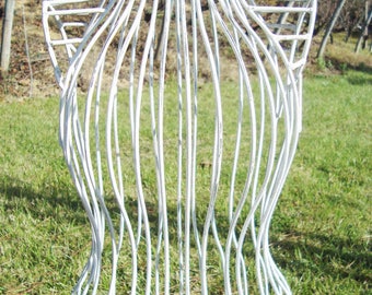 Wire mannequin, metal mannequin, shabby chic decoration, painted mannequin, wire dress form, steampunk style, sewing form, country display