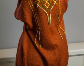 Bohemian style embroidered cardigant
