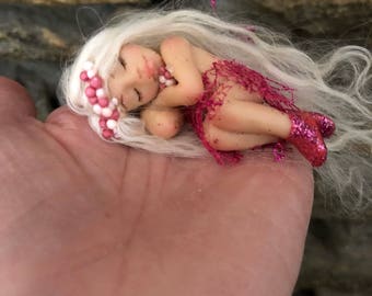 Teeny Tiny Fairy, Destiny - Fairy Doll, Fairy, Tiny Fairy, Pixie, Custom Fairy, Sleeping Fairy, Fairy Gift, OOAK Fairy, Made to order