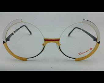 Casanova vintage glasses, Round woman eyeglasses, Golden Silver Metal Frame, collectors and lovers item, unworn vintage Model FC4 spectacle