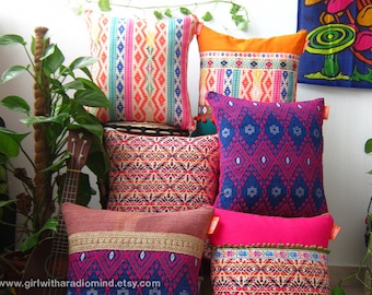 3 Accent Pillows - Set of three - Colorful, Mexican, Boho, Gypsy, Rustic - Your Choice of Design - 16x16 inches