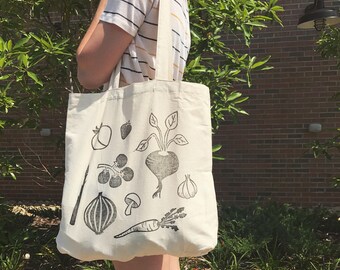 Reusable canvas market & grocery bag