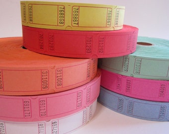 blank tickets - 240 blank CARNIVAL TiCKETS - 30 each in 8 colors