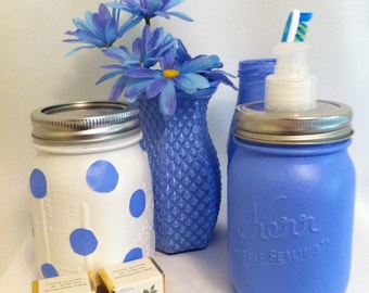 HANDMADE Upcycled Glass Bathroom Set/Mother's Day Gift