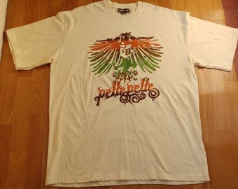 PELLE PELLE t-shirt, vintage beige Marc Buchanan jersey, 90s hip hop shirt of 1990s hip-hop clothing, gangsta rap, size XXL 2XL