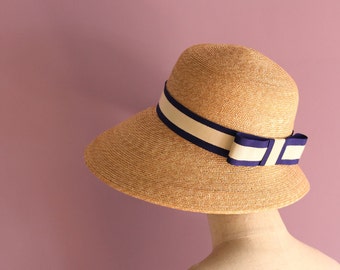Wide Brim Straw Hat "Nautical Cecil"