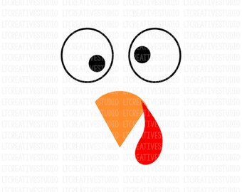 Turkey SVG, Turkey Face SVG, Thanksgiving SVG, Thanksgiving, Turkey Clipart, Turkey Feathers, Silhouette Cut Files, Cricut Cut Files