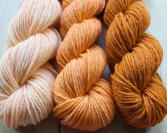 Mini skeins dyed hand - Fingering - Sw Merino and Nylon - 3 Minis 25/30 g-approximately 100 m per skein - oranges