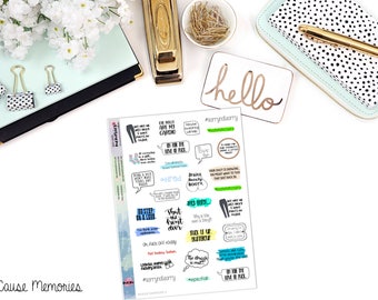 SNARK SAMPLER 4 - Paper Planner Stickers - Mini Binder Sized/3 Hole Punched