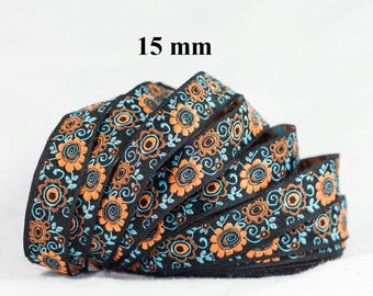 to order! 10 m couture lace embroidered jacquard * 15 mm wide