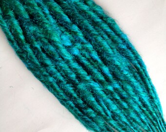 Teal Dreads Aqua Dreadlocks Blue Green Hair Extensions Braid Set of 20 Single Ended SE
