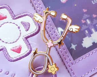 Purple Angelic Stethoscope Enamel Pin - Nurse Medical Hospital Doctor Menhera