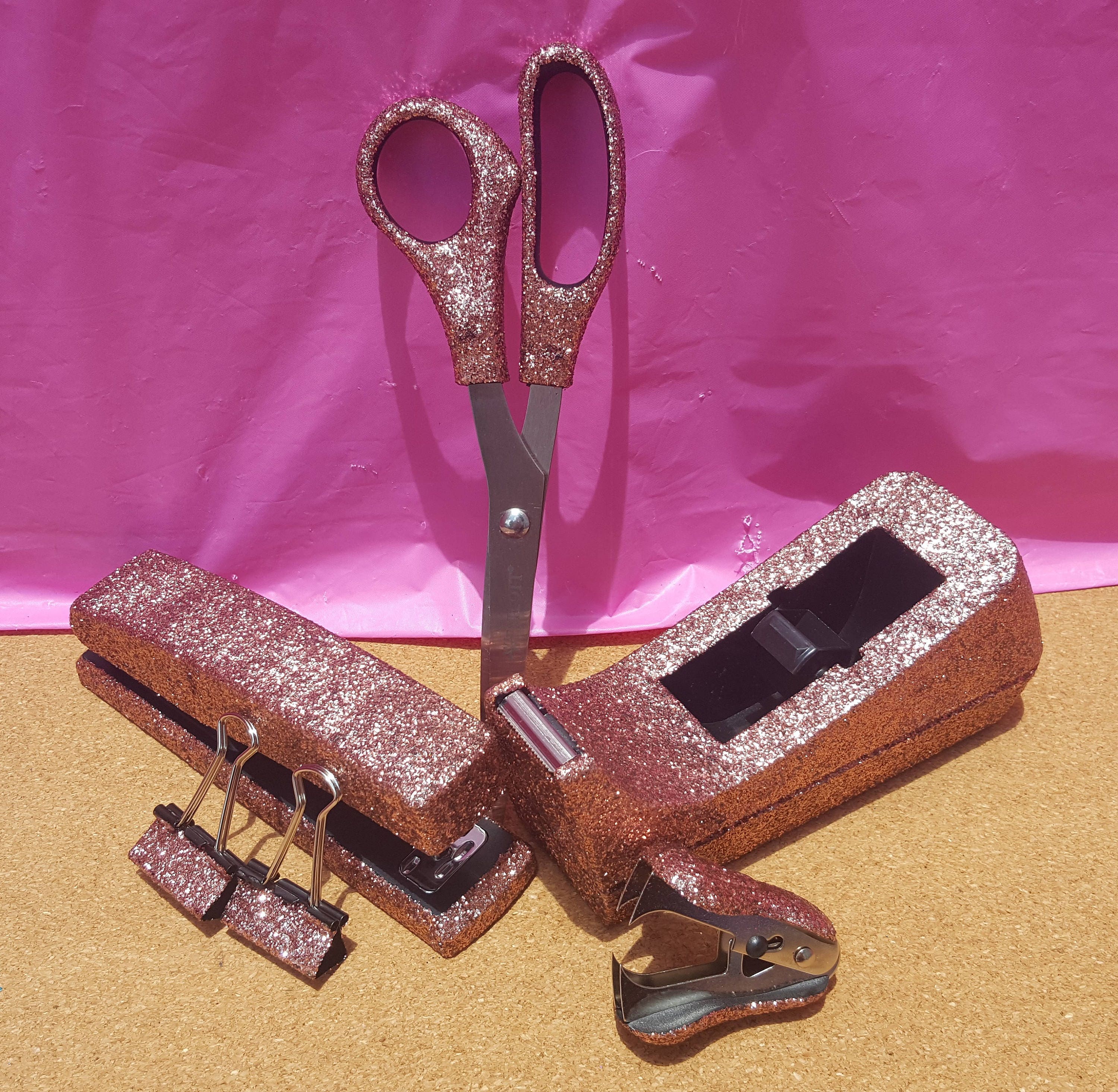 Rose Gold Glitter Office Supplies Rose Gold Tape Dispenser