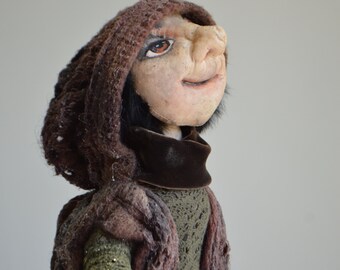 Follow The Shadow. Handmade Art doll. OOAK Art. Home Decoration