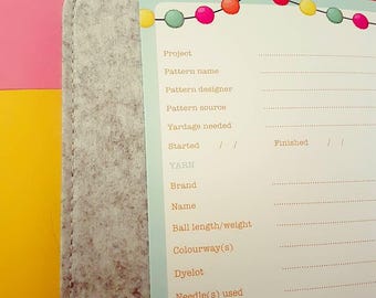 A5 portfolio inserts, planner pages, for knitters and crocheters
