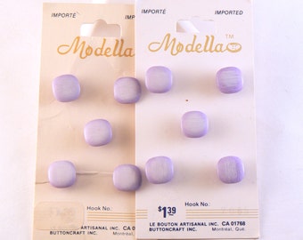 10 - 7/16" Purple Buttons - Plastic Purple Square Shank Buttons - 11 mm Purple Sewing Buttons - Vintage Buttons - Button Card #PS-29-02