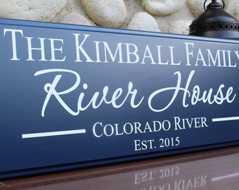 Personalized river house sign-river house decor-family river cottage sign-personalized lake decor-shore house decor-custom river house sign