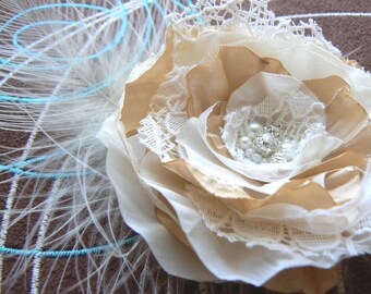 Ivory, cream wedding bridal hair flower, bridal hairpiece, bridal hair clip, wedding hair flower, wedding hair accessories, READY TO SHIP