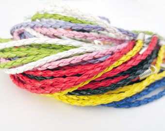 10 braided leather rope bracelets