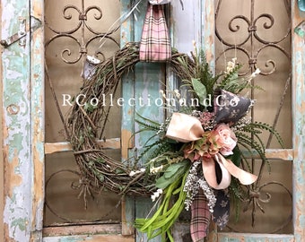 Summer Wreath, Door Decor, Grapevine Wreath, Everyday Wreath