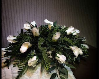 Headstone Saddle,Cemetery Flowers, Grave Decoration, Flowers for Cemeteries Cemetery Saddle Flowers Grave Flowers Headstone Flowers Memorial