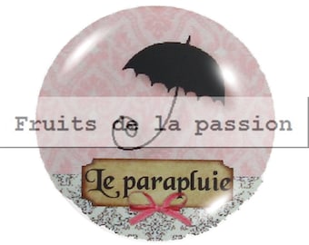 1 cabochon 30mm, fairytales, round glass