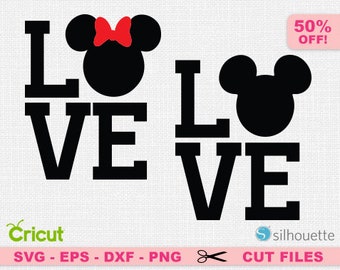 Love svg, Mickey svg, Disney love svg, Minnie svg, Love cricut, Love disney svg, Heart svg, Heart cricut, Disney SVG, Disney Cricut