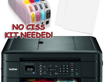 Brother MFC-J485DW Sublimation Printer Bundle with Sublimation Ink & Paper