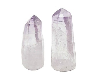 Purple Amethyst Gemstone Crystals, 2 Jewelry Points, Violet Geo Gem Sticks Polished on end for ease of setting, Las Vigas, Veracruz Amethyst