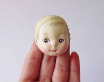 Dottie's Doll Brooch Sammy - Paperclay Antique Doll Pin