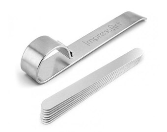KIT Cuff Bracelet Bending Bar Mandrel for making cuff bracelets from blanks up to 1" wide, includes 7 aluminum blanks strips, tol0342